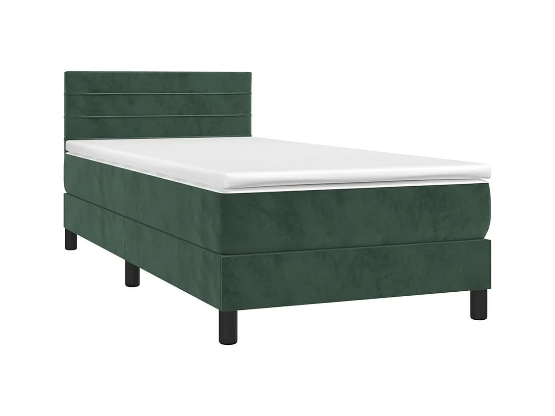 Ensemble complet boxspring + matelas Vert foncé 100x200 cm FR80423