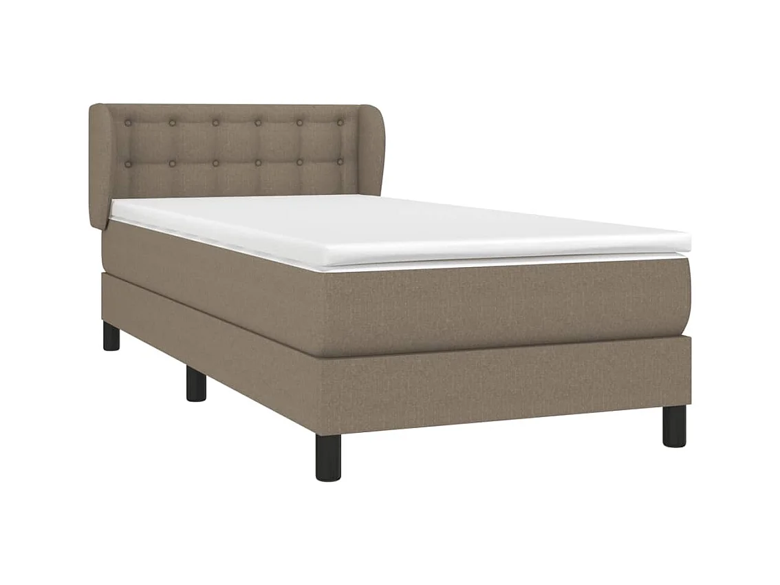 Cama continental com molas+ colchão 90x190 cm tecido castanho-acinzentado PT515735