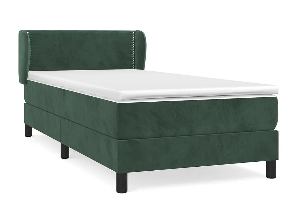 Conjunto Boxspring - 100x200 cm + colchón terciopelo verde oscuro ES233358