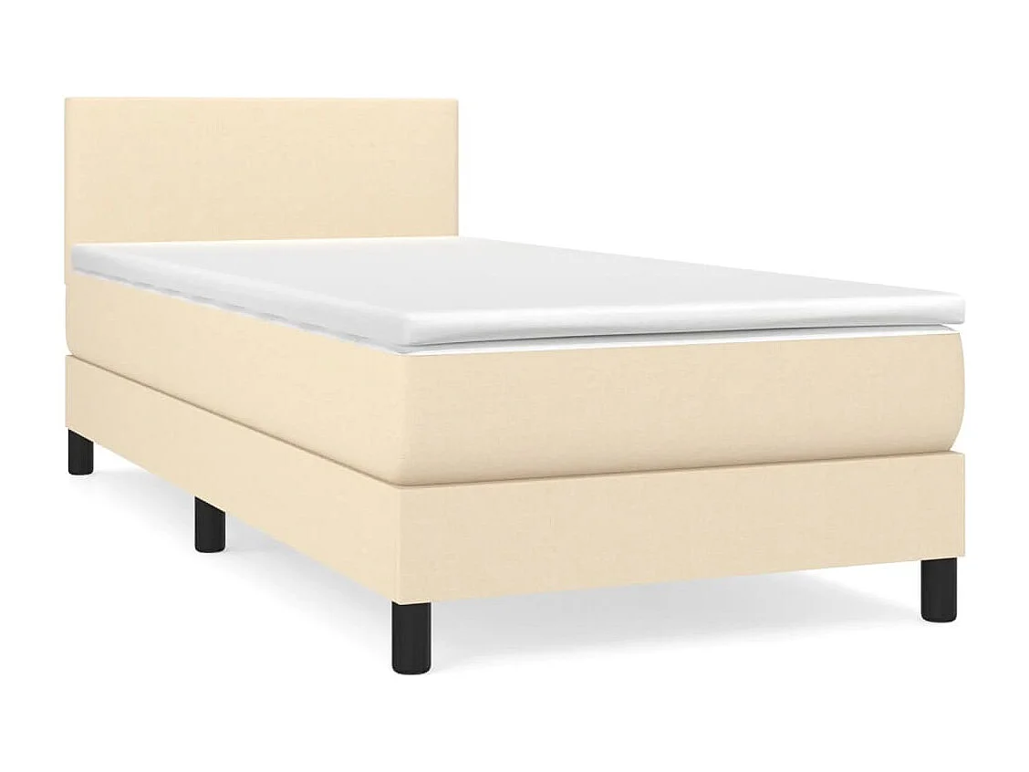 Conjunto Boxspring - 90x190 cm + colchón tela color crema ES515278
