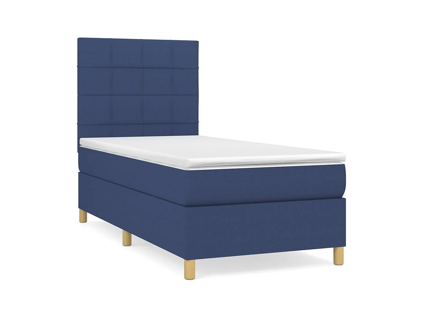 Cama continental com molas+ colchão 90x190 cm tecido azul PT124447