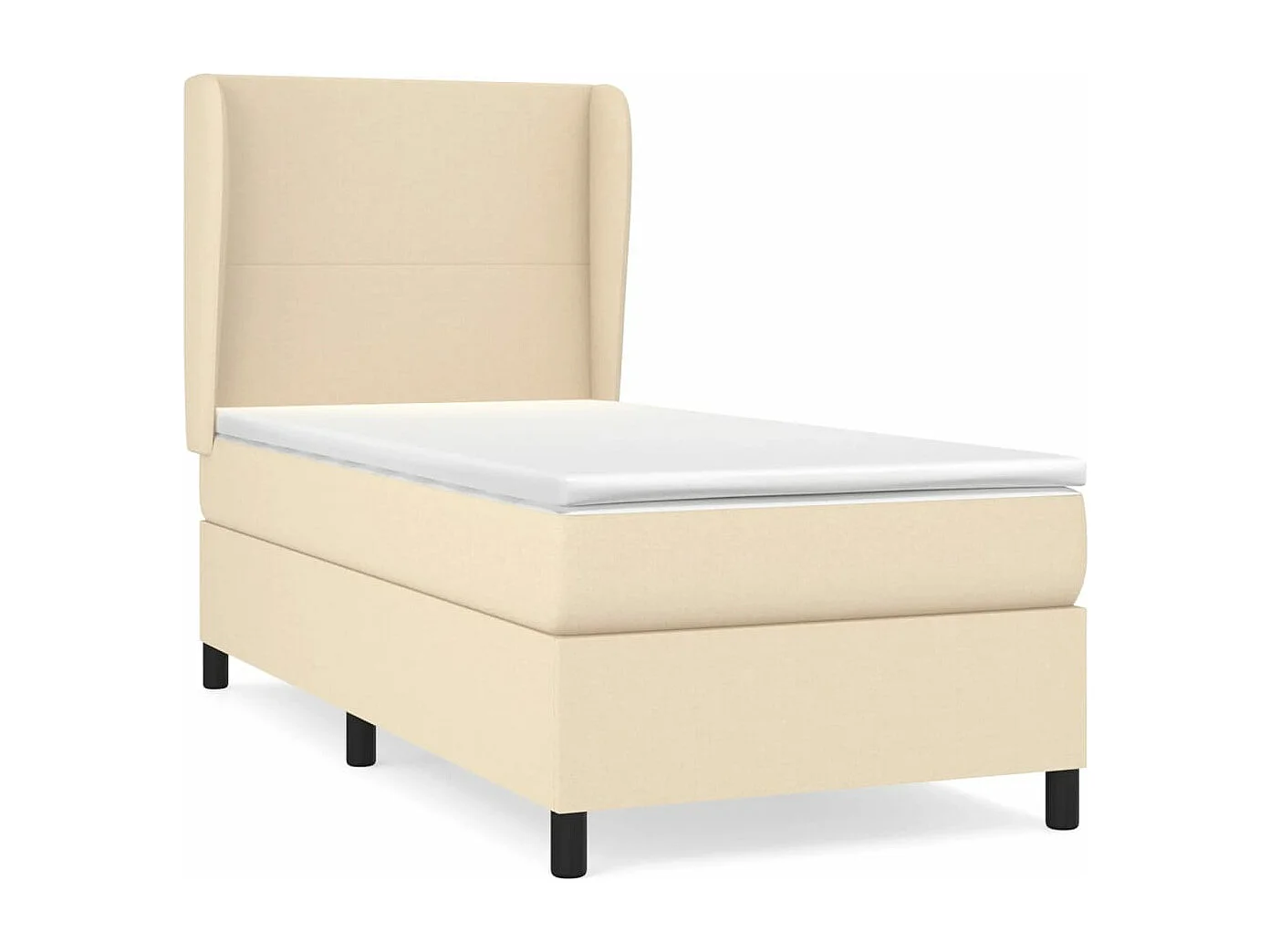 Conjunto Boxspring - 80x200 cm + colchón tela color crema ES172697