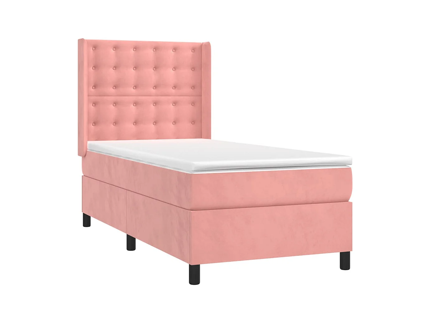 Conjunto Boxspring - 80x200 cm + colchón terciopelo rosa ES565972