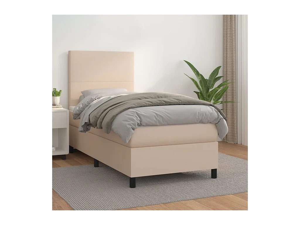 Ensemble complet boxspring + matelas Cappuccino 100x200 cm FR56764