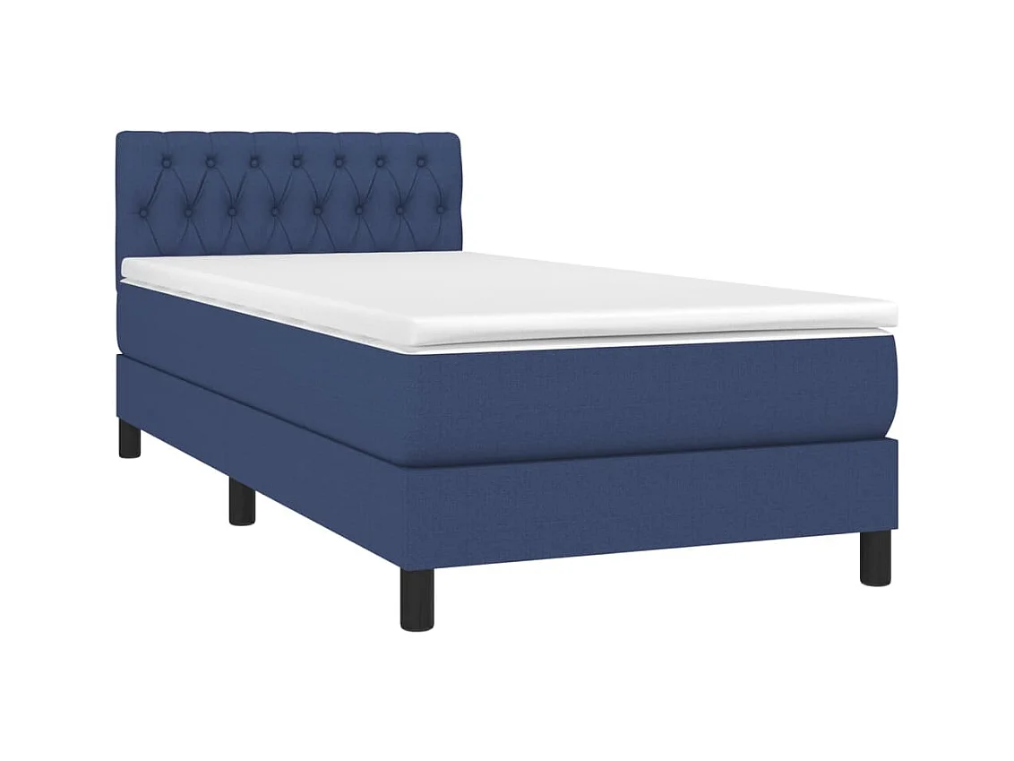 Ensemble complet boxspring + matelas Bleu 100x200 cm Tissu FR15778