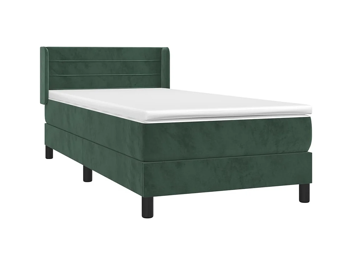 Ensemble complet boxspring + matelas Vert foncé 90x190 cm FR70154