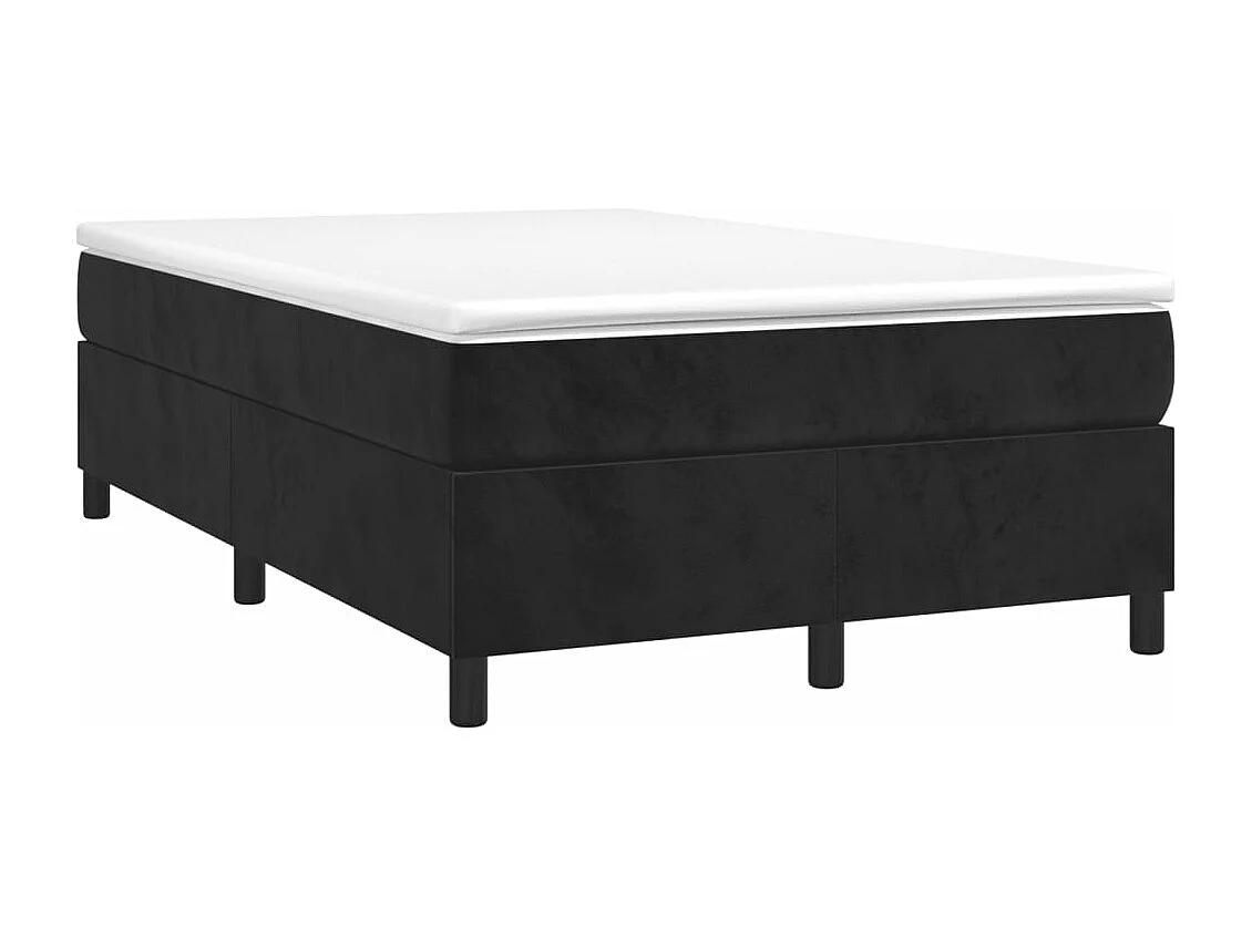 Cama continental boxspring com colchão 120x190 cm veludo preto PT515788