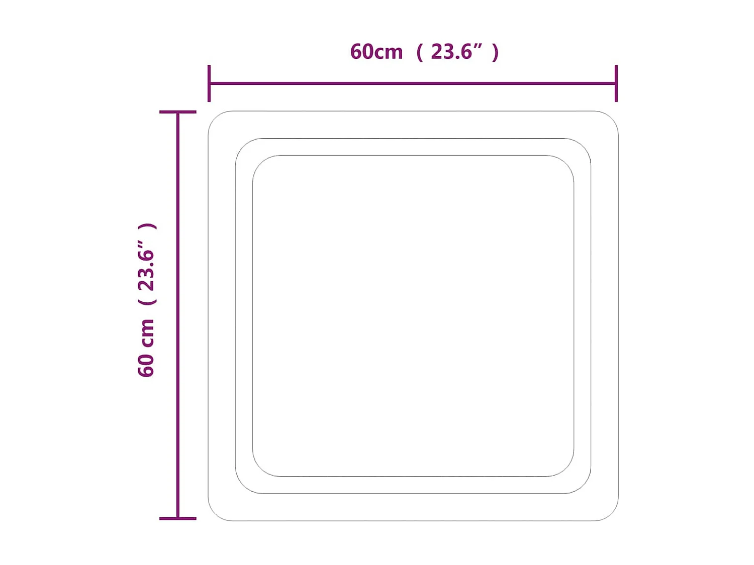 Espelho de casa de banho com luzes LED 60x60 cm PT256092