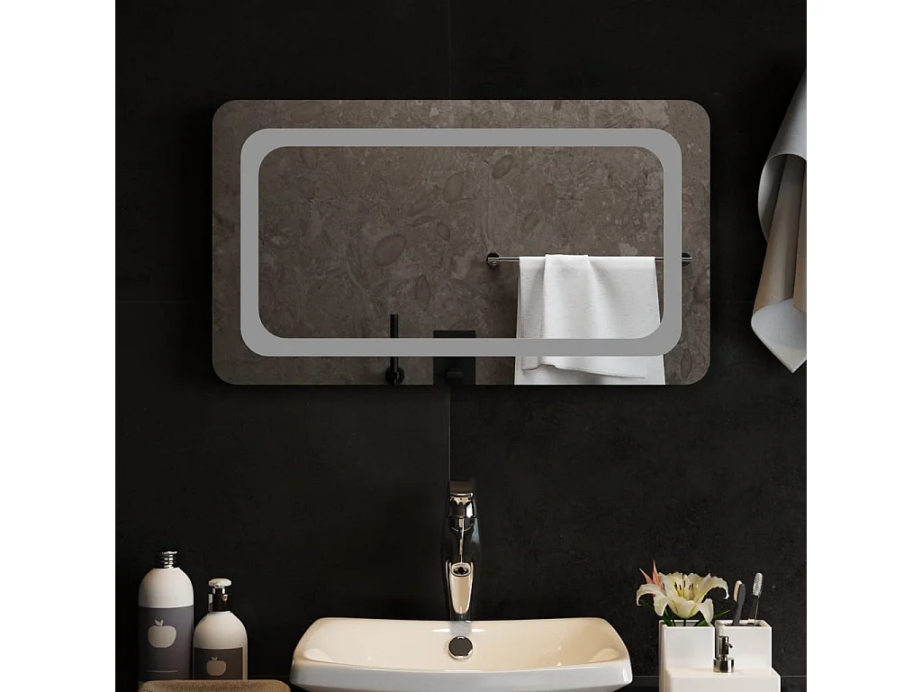 Espelho de casa de banho com luzes LED 70x40 cm PT117483