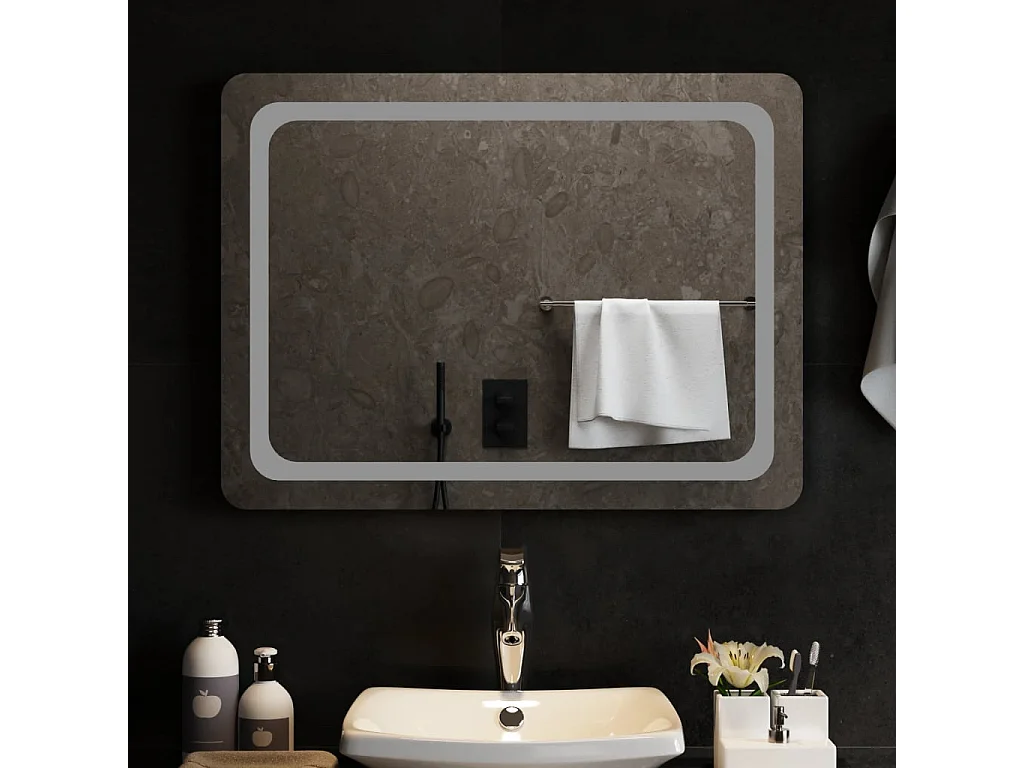 Miroir de salle de bain à LED 80x60 cm FR12365