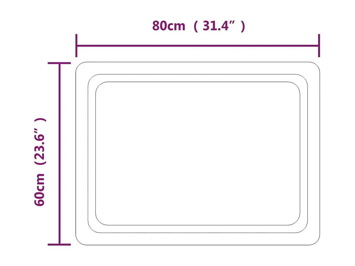Miroir de salle de bain à LED 80x60 cm FR12365