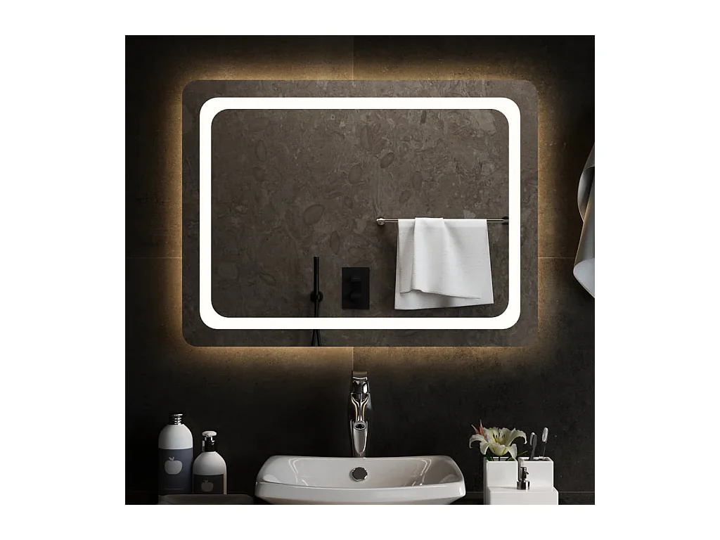 Miroir de salle de bain à LED 80x60 cm FR12365