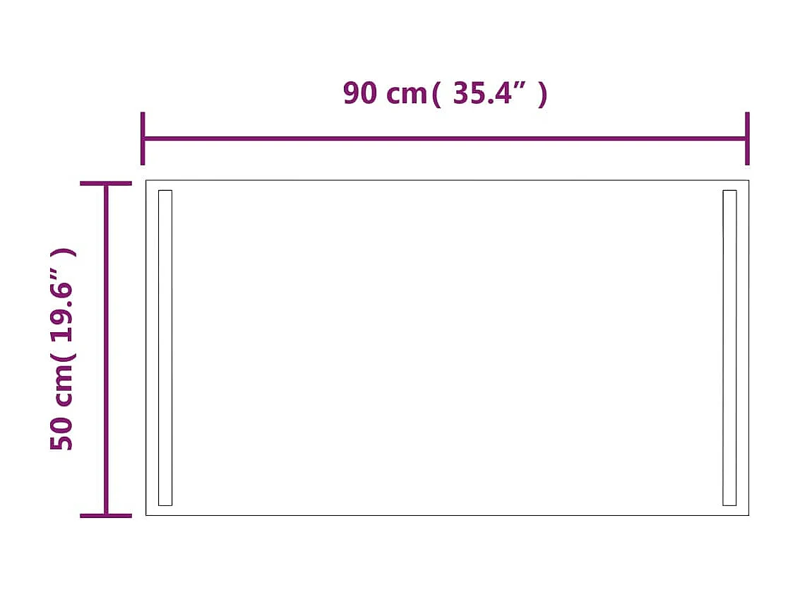 Miroir de salle de bain à LED 90x50 cm FR38588