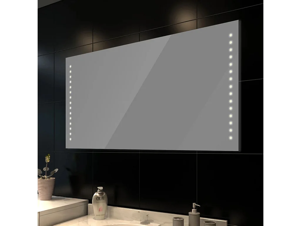 Miroir de salle de bain avec lumières LED 100 x 60 cm (L x H) FR83149
