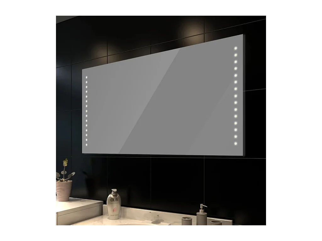 Miroir de salle de bain avec lumières LED 100 x 60 cm (L x H) FR83149