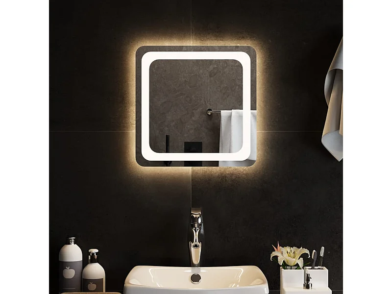 Espelho de casa de banho com luzes LED 40x40 cm PT743331