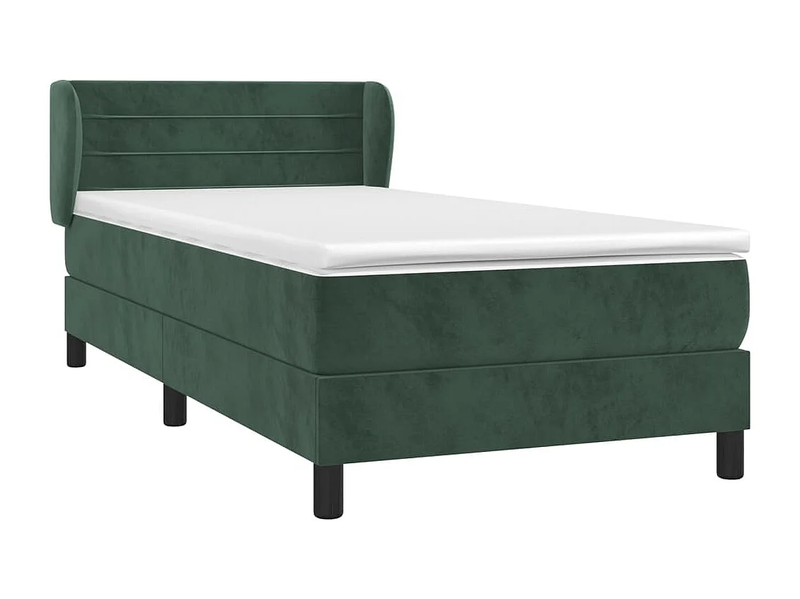 Conjunto Boxspring - 100x200 cm + colchón terciopelo verde oscuro ES690233