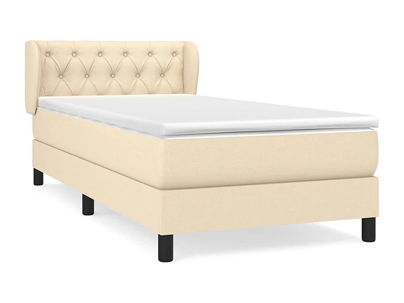 Cama continental com molas+ colchão 80x200 cm tecido cor crème PT836637
