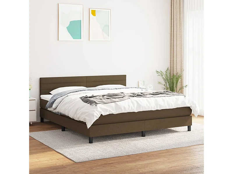 Ensemble complet boxspring + matelas Marron foncé 180x200 cm FR18774