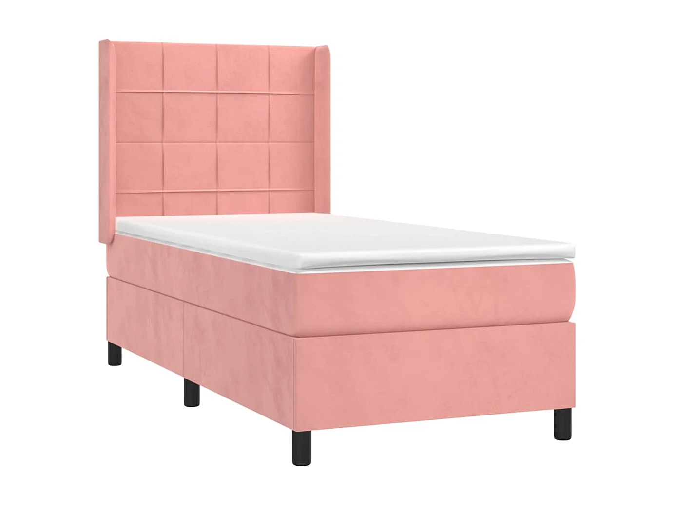 Conjunto Boxspring - 80x200 cm + colchón terciopelo rosa ES375500