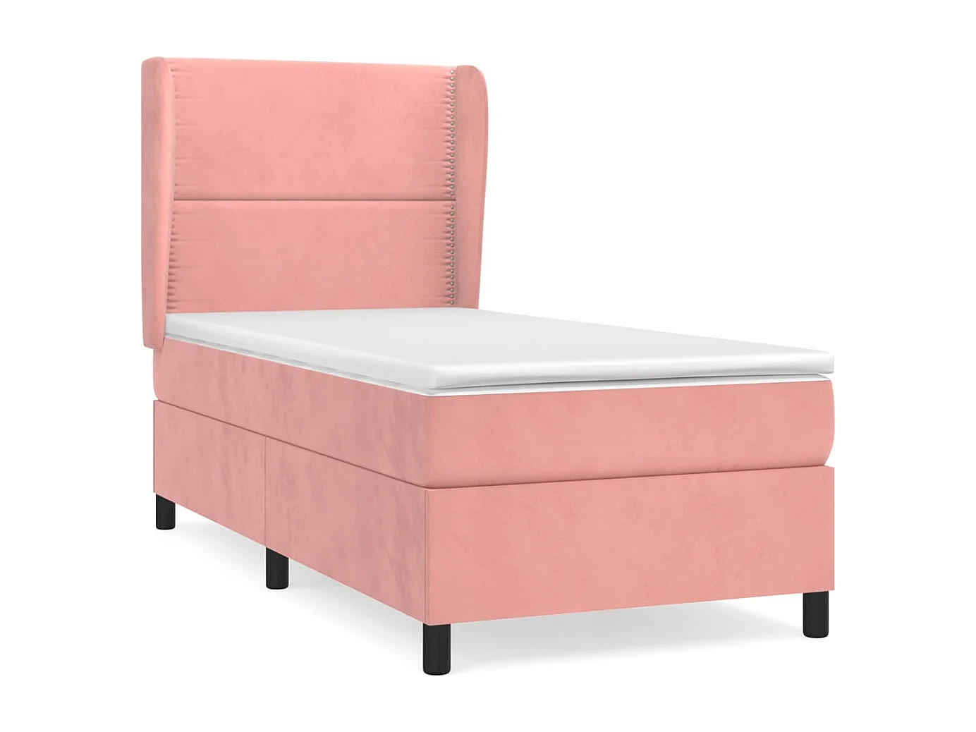 Conjunto Boxspring - 80x200 cm + colchón terciopelo rosa ES402319