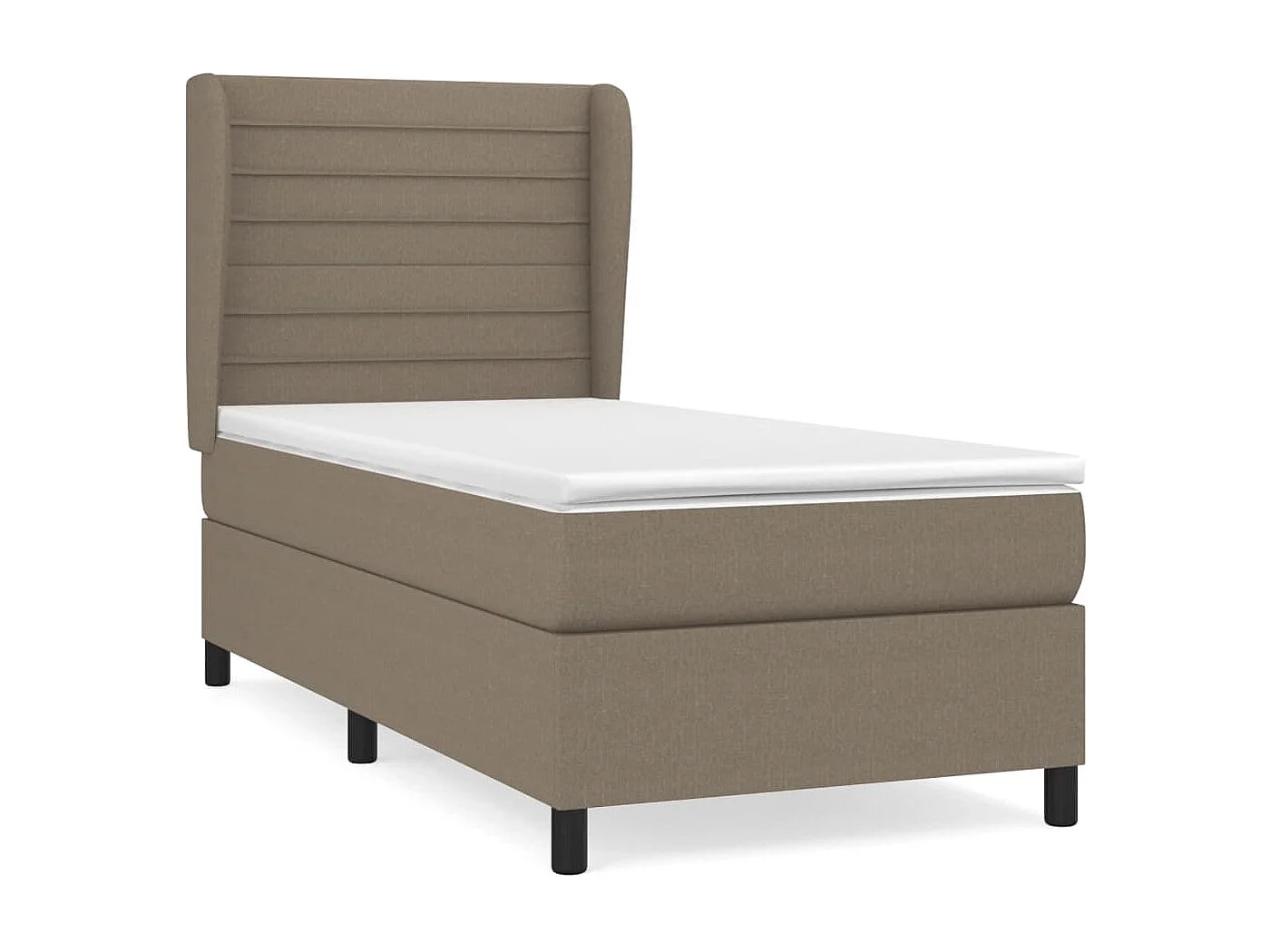 Cama continental com molas+ colchão 90x190 cm tecido castanho-acinzentado PT261006