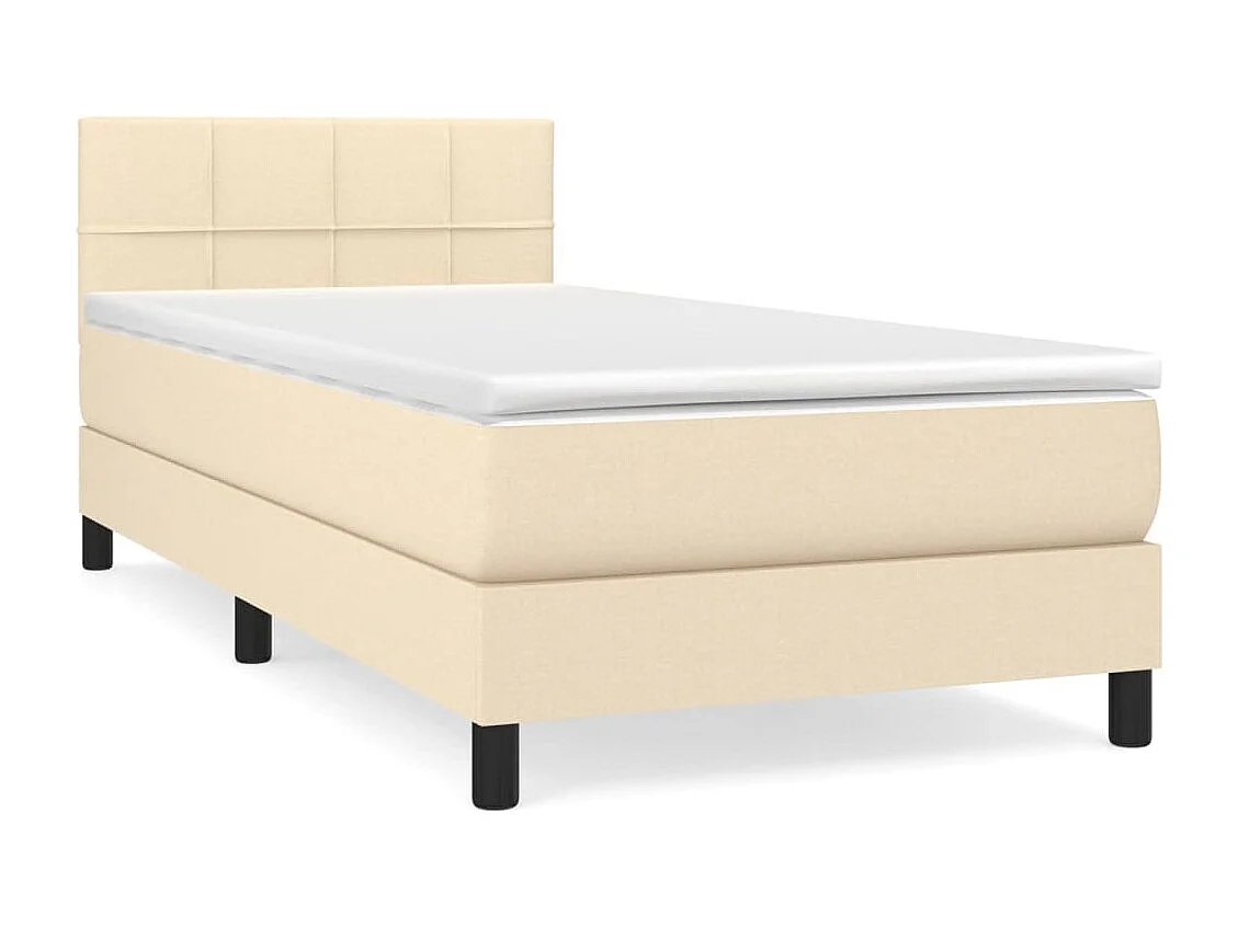 Boxspring met matras stof crèmekleurig 90x190 cm BE122906