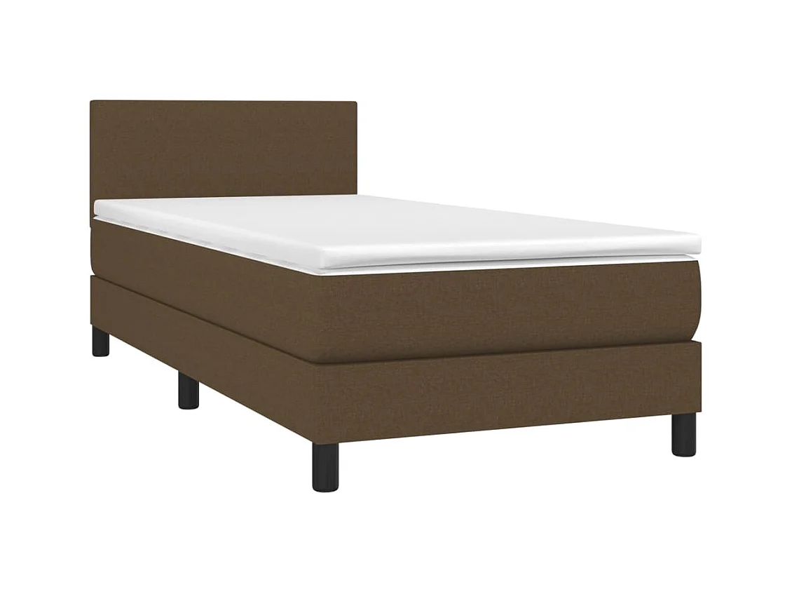 Ensemble complet boxspring + matelas et LED Marron foncé 80x200cm FR56885