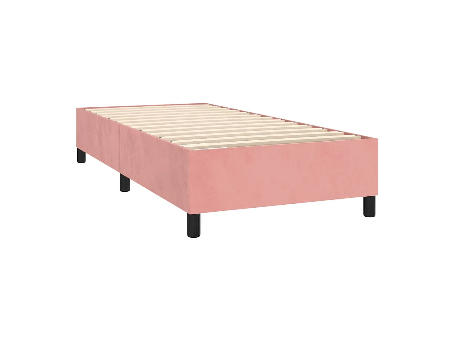 Conjunto Boxspring - 80x200 cm colchón y LED terciopelo rosa ES881221