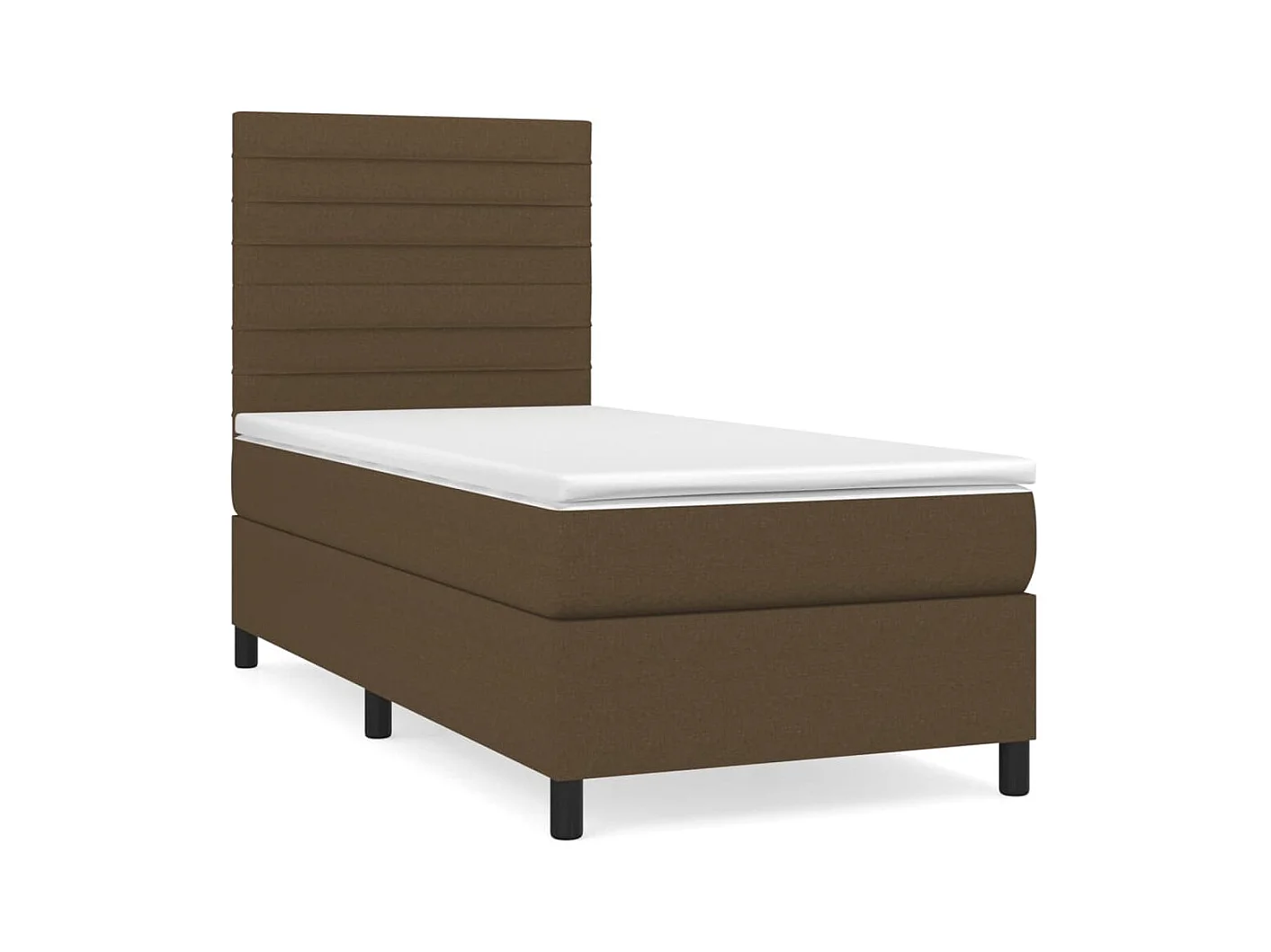 Ensemble complet boxspring + matelas Marron foncé 90x200 cm FR32351