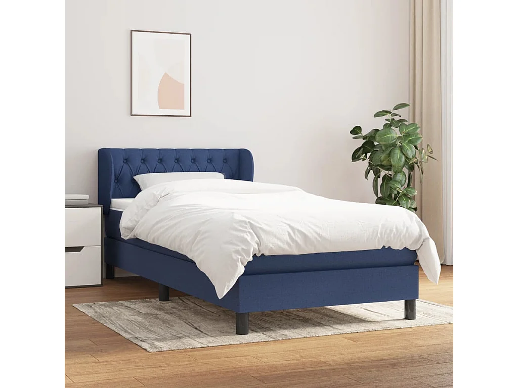 Conjunto Boxspring - 90x190 cm + colchón tela azul ES905618