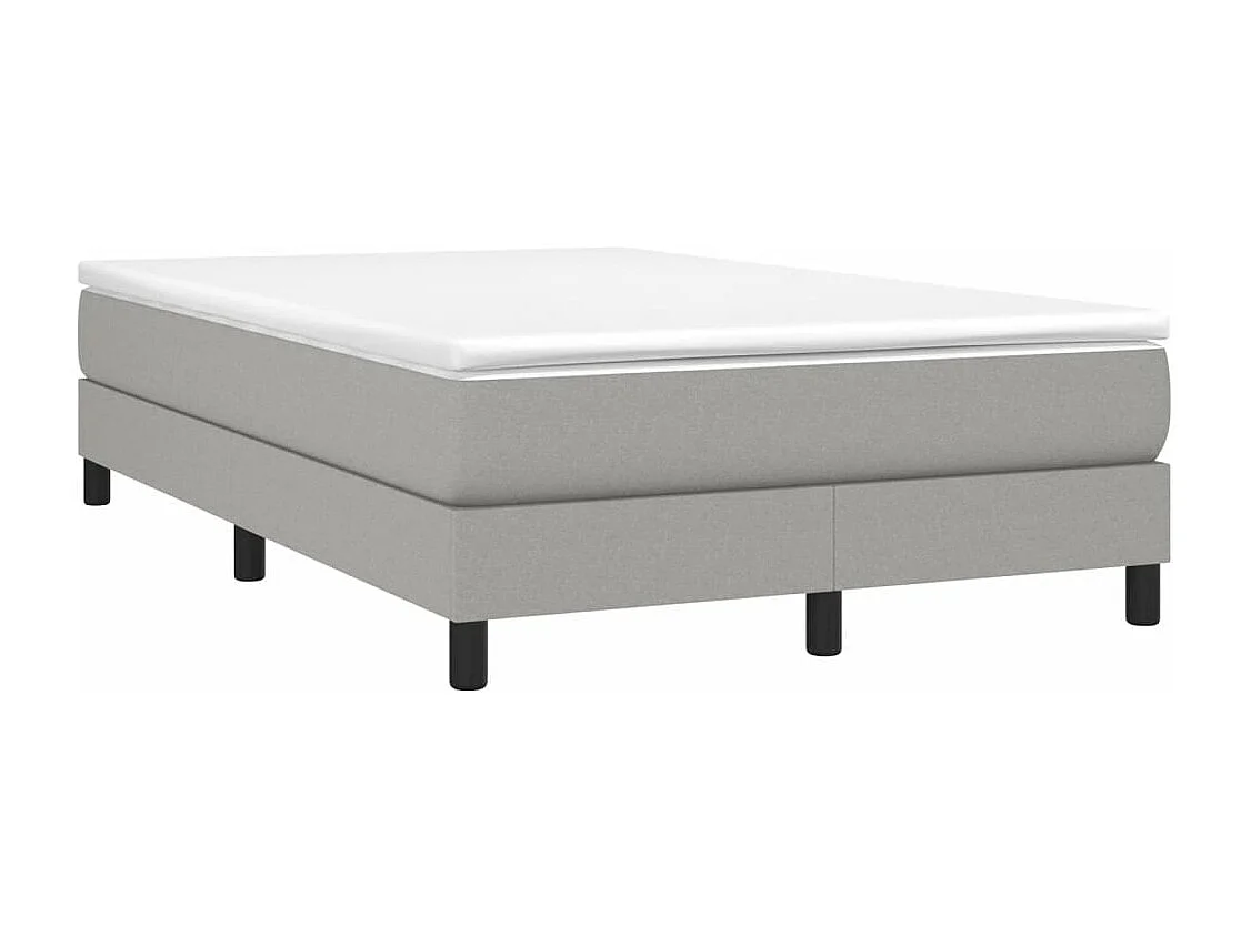 Ensemble complet boxspring + matelas gris clair 120x190 cm tissu FR98302