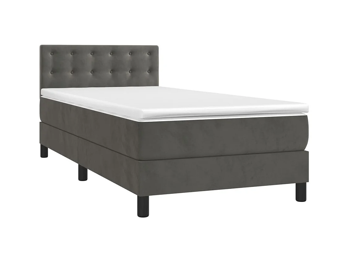 Ensemble complet boxspring + matelas Gris foncé 100x200 cm FR14655