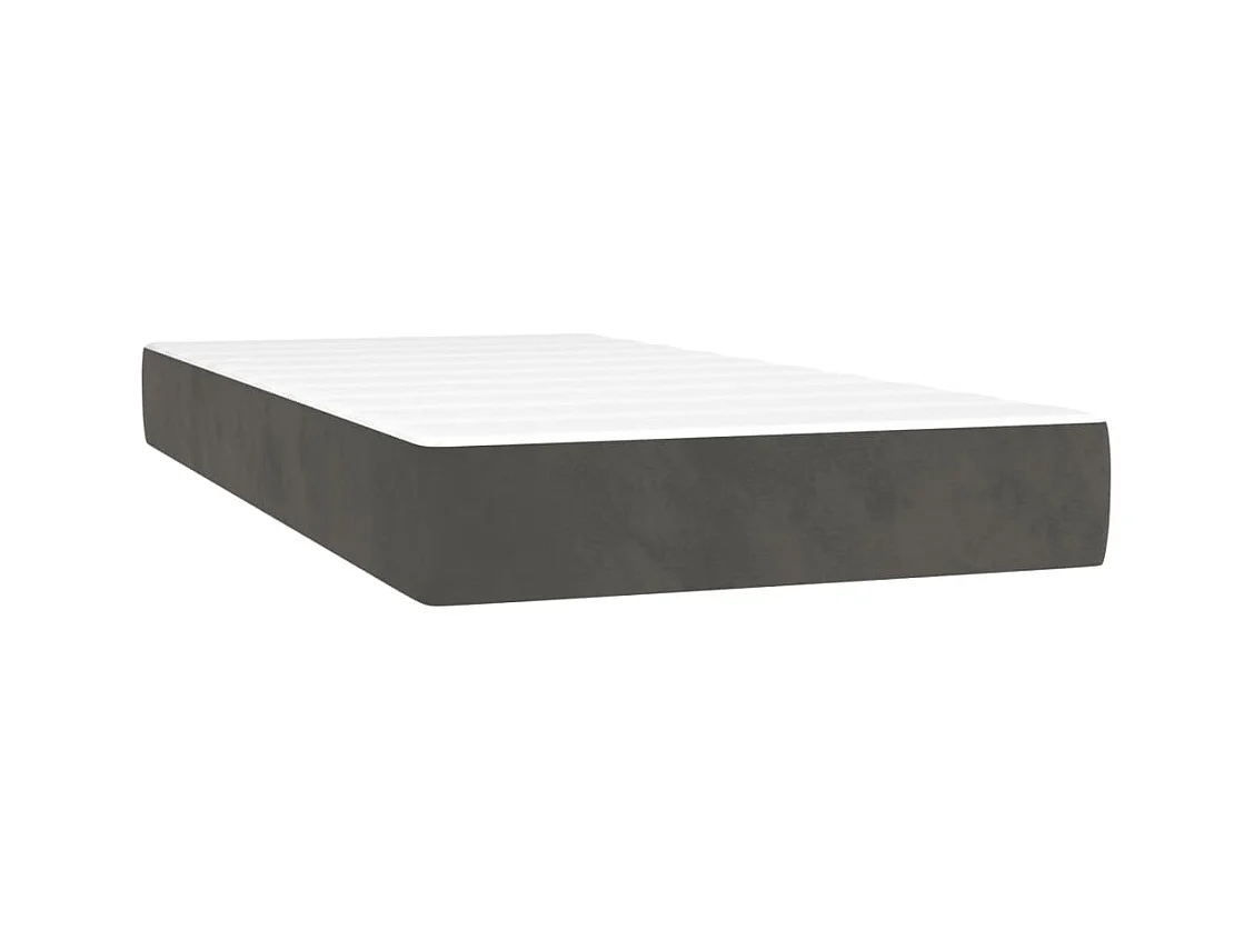 Conjunto Boxspring - 90x190 cm + colchón terciopelo gris oscuro ES975391