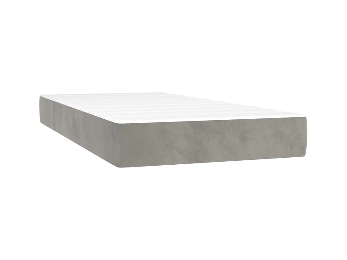Ensemble complet boxspring + matelas Gris clair 90x190 cm Velours FR71027