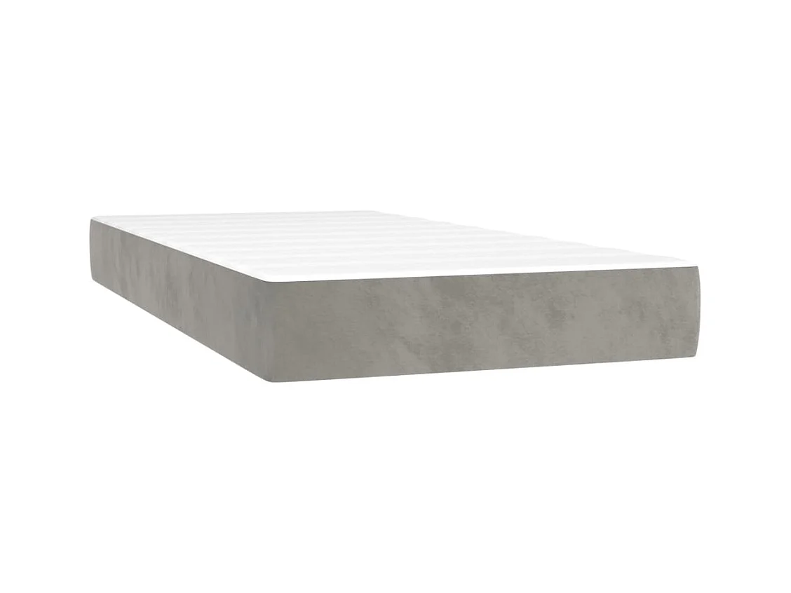 Boxspring met matras fluweel lichtgrijs 90x190 cm BE731412