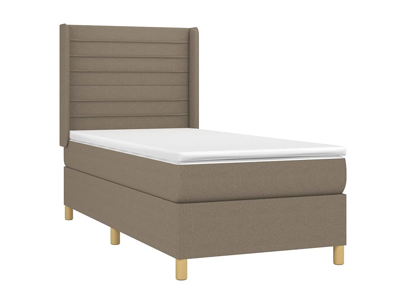 Ensemble complet boxspring + matelas et LED Taupe 80x200cm Tissu FR33225