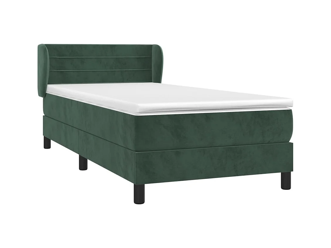 Ensemble complet boxspring + matelas Vert foncé 90x190 cm FR62349