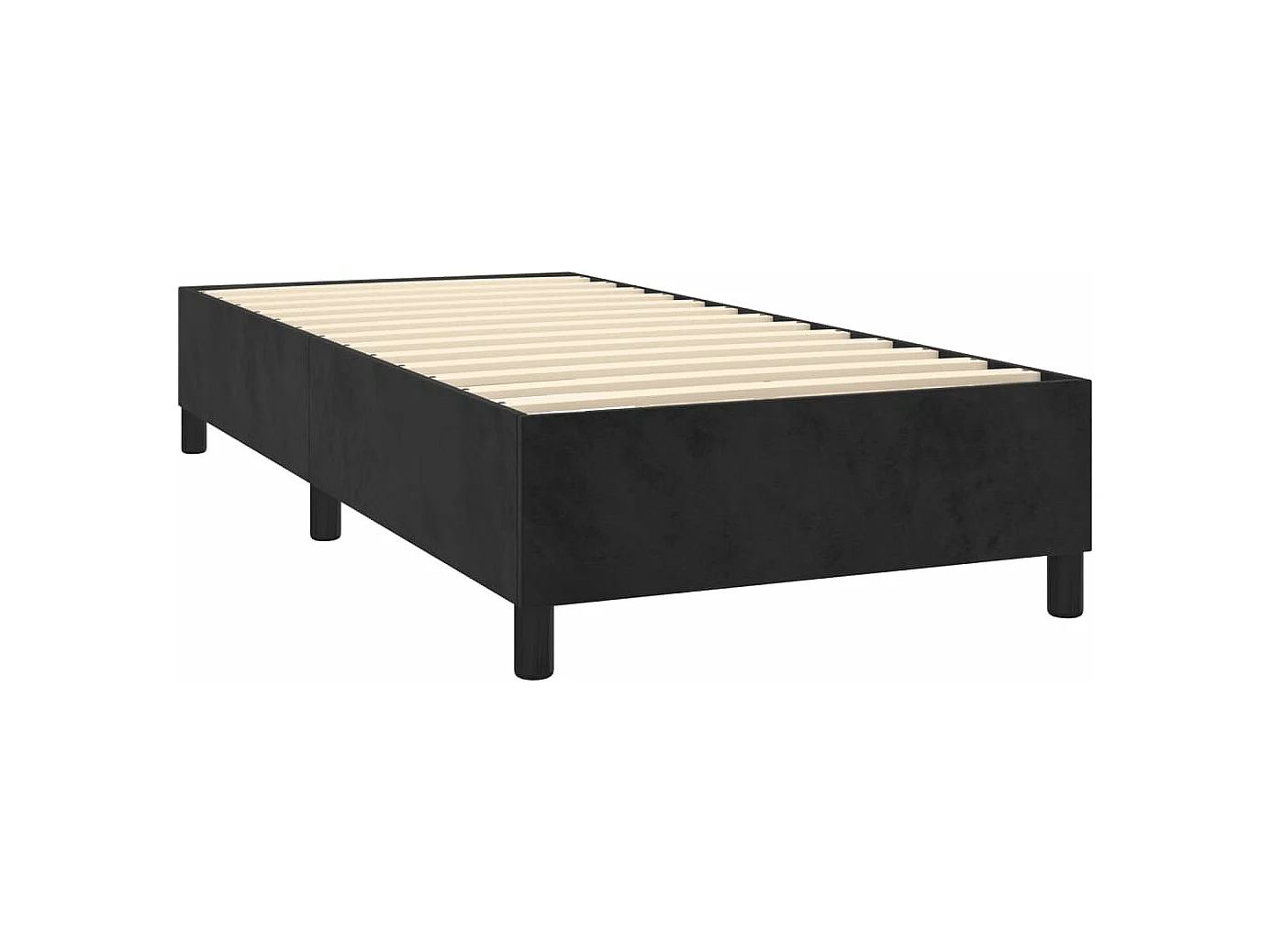 Cama continental c/ colchão/LED 90x200 cm veludo preto PT768168