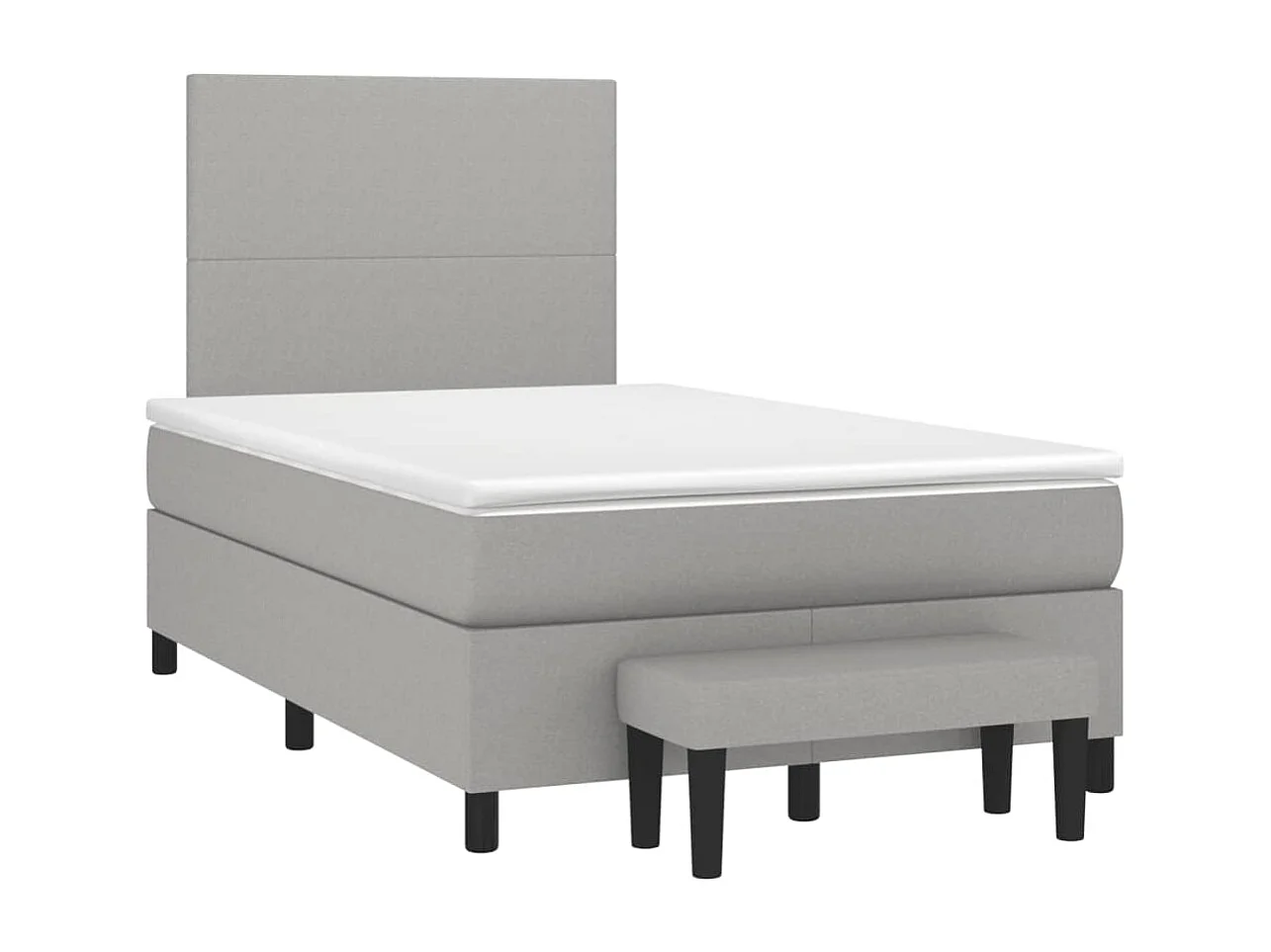 Boxspring met matras stof lichtgrijs 120x190 cm BE177293