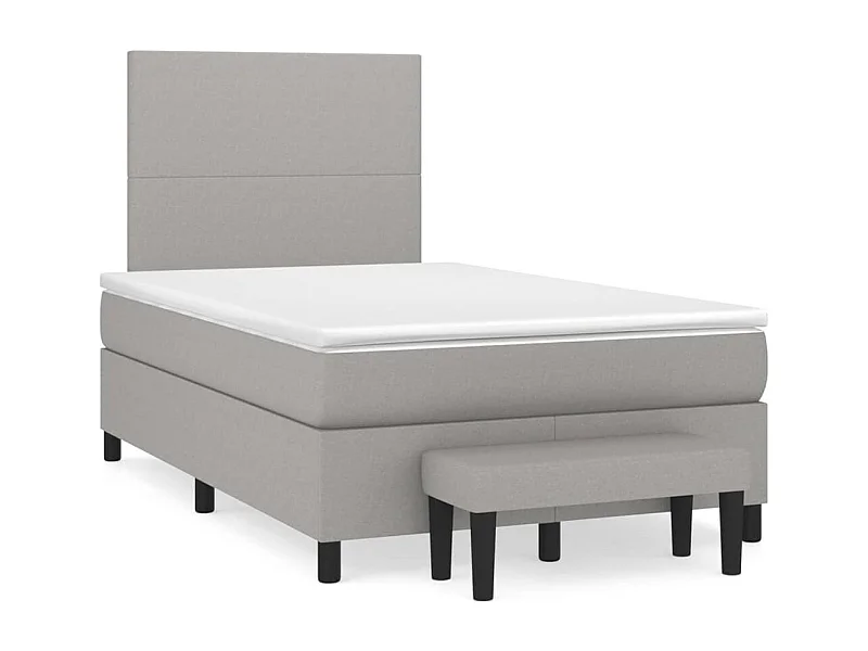 Boxspring met matras stof lichtgrijs 120x190 cm BE177293