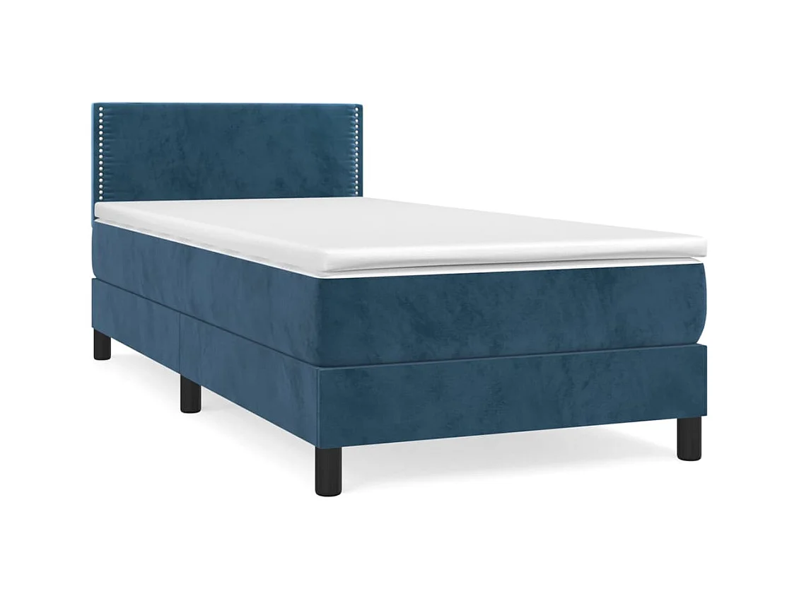 Ensemble complet boxspring + matelas Bleu foncé 100x200 cm FR19882