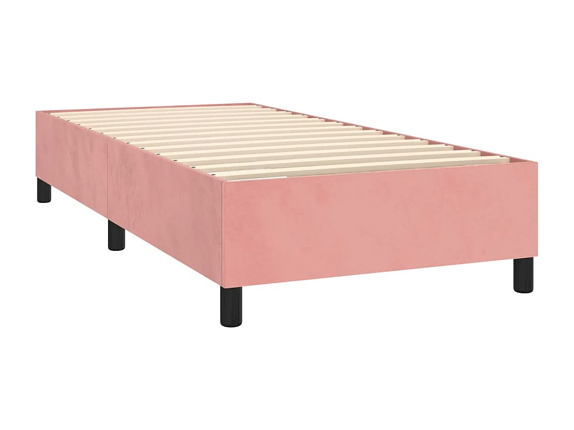 Conjunto Boxspring - 80x200 cm colchón y LED terciopelo rosa ES488886