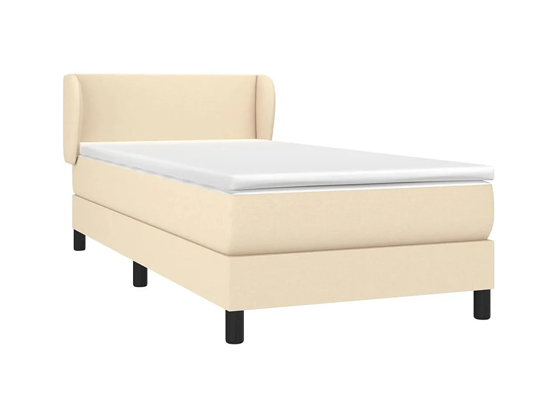 Conjunto Boxspring - 90x190 cm + colchón tela color crema ES129020