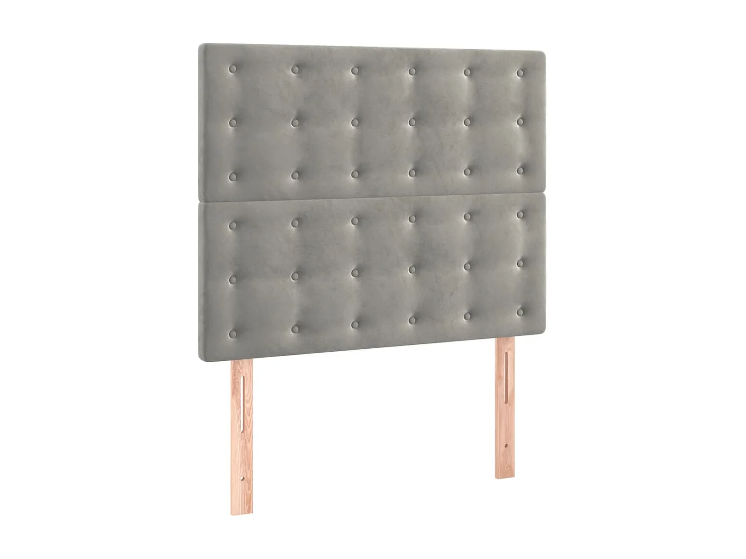 Cama continental com molas+ colchão 90x190 cm veludo cinza-claro PT786162