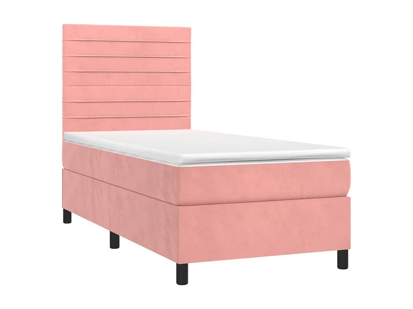Ensemble complet boxspring + matelas Rose 80x200 cm Velours FR97048