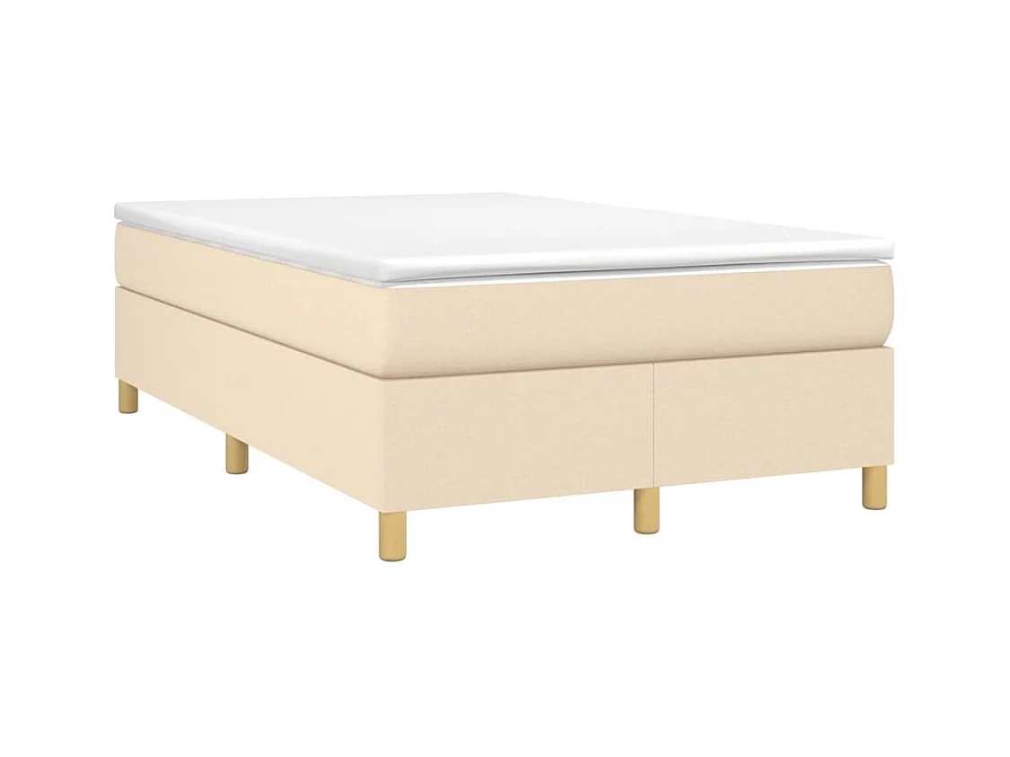 Ensemble complet boxspring + matelas crème 120x190 cm tissu FR46940