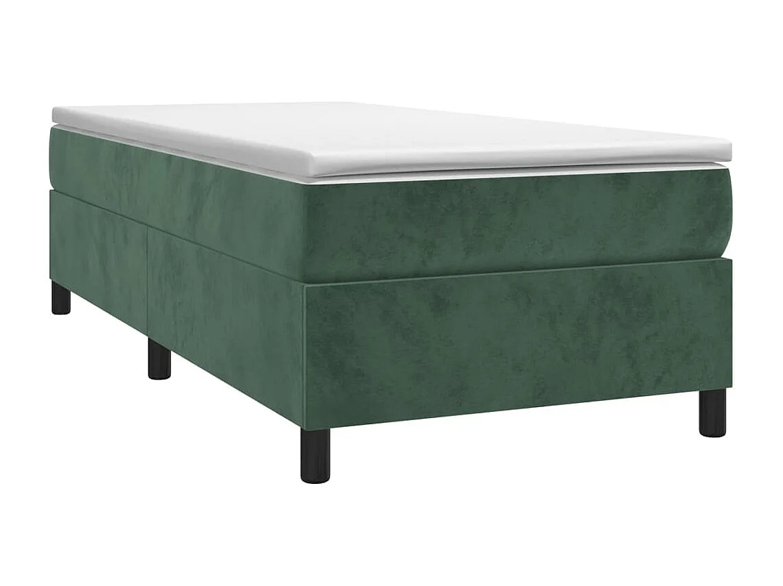 Ensemble complet boxspring + matelas Vert foncé 80x200 cm Velours FR62800