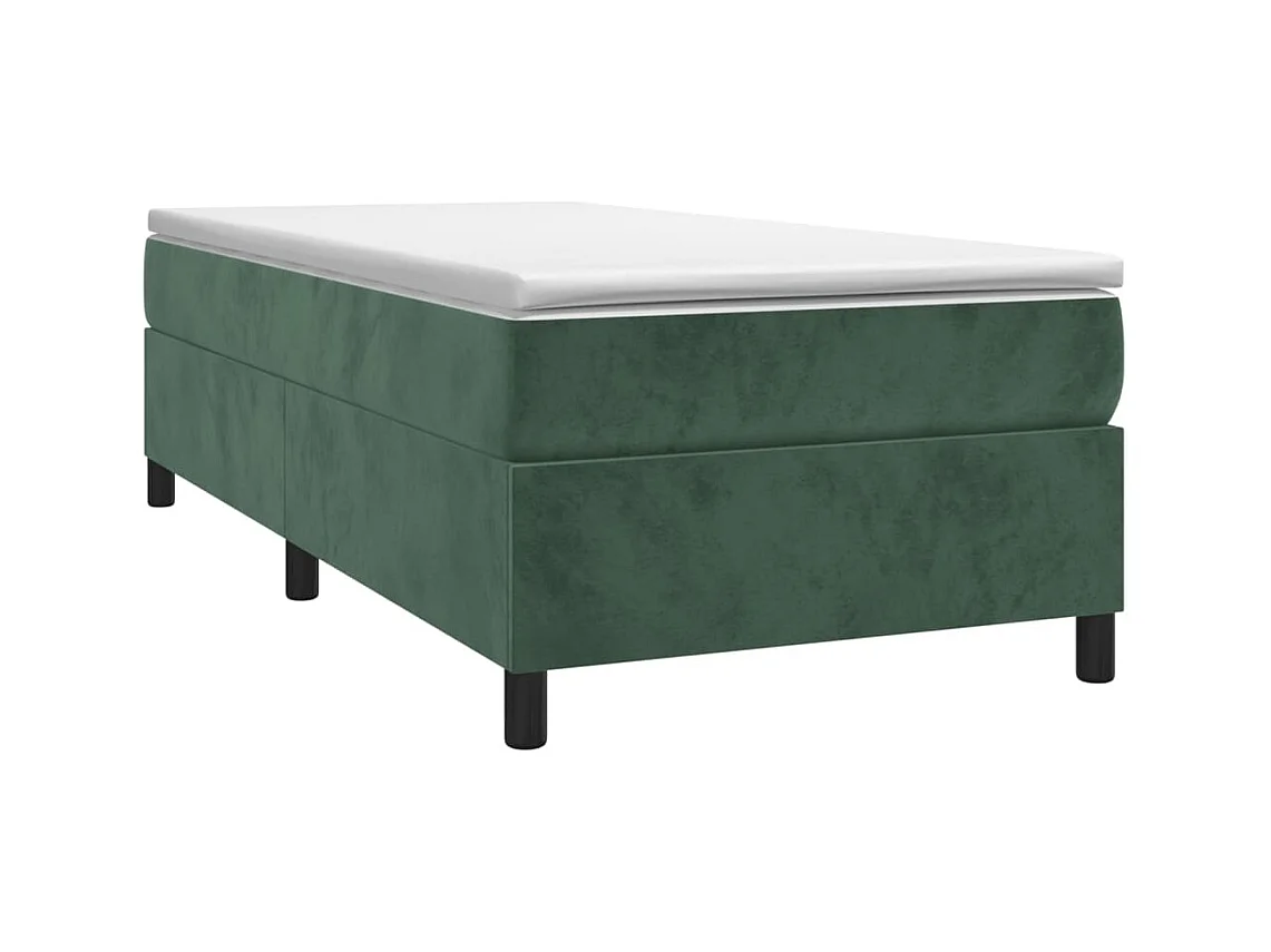 Ensemble complet boxspring + matelas Vert foncé 80x200 cm Velours FR62800
