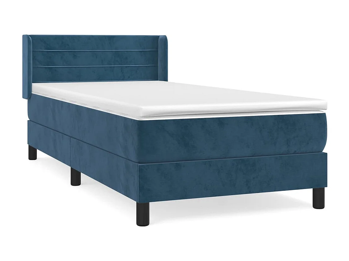 Conjunto Boxspring - 100x200 cm + colchón terciopelo azul oscuro ES298624